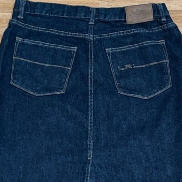 LRL Lauren Ralph Lauren Dark Blue Denim Jean Skirt Size 10 NWOT - Picture 6 of 9